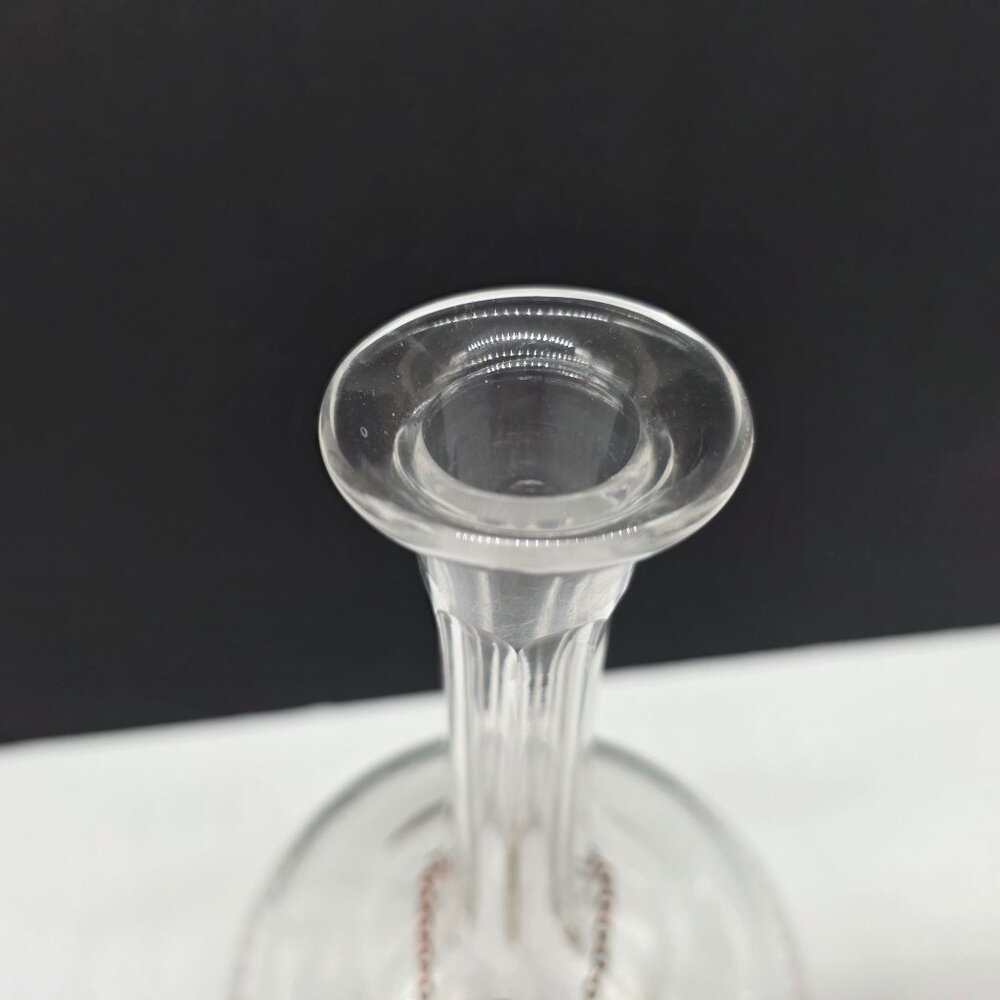 Vintage Etched Crystal Brandy Decanter With Stopper & Silver Plated Label - Picture 5 of 10